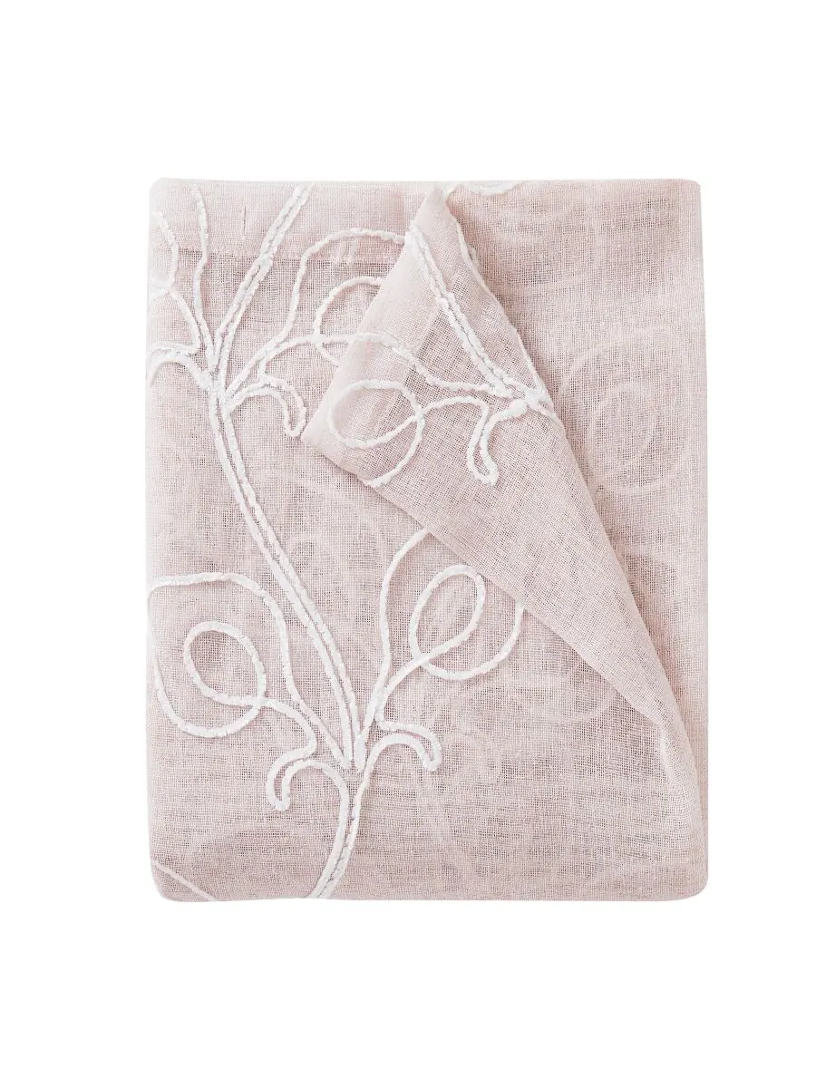 Занавеска для душа Stella Chenille с вышивкой, 70 x 72 дюйма Dainty Home — изображение 3 из 3, белый