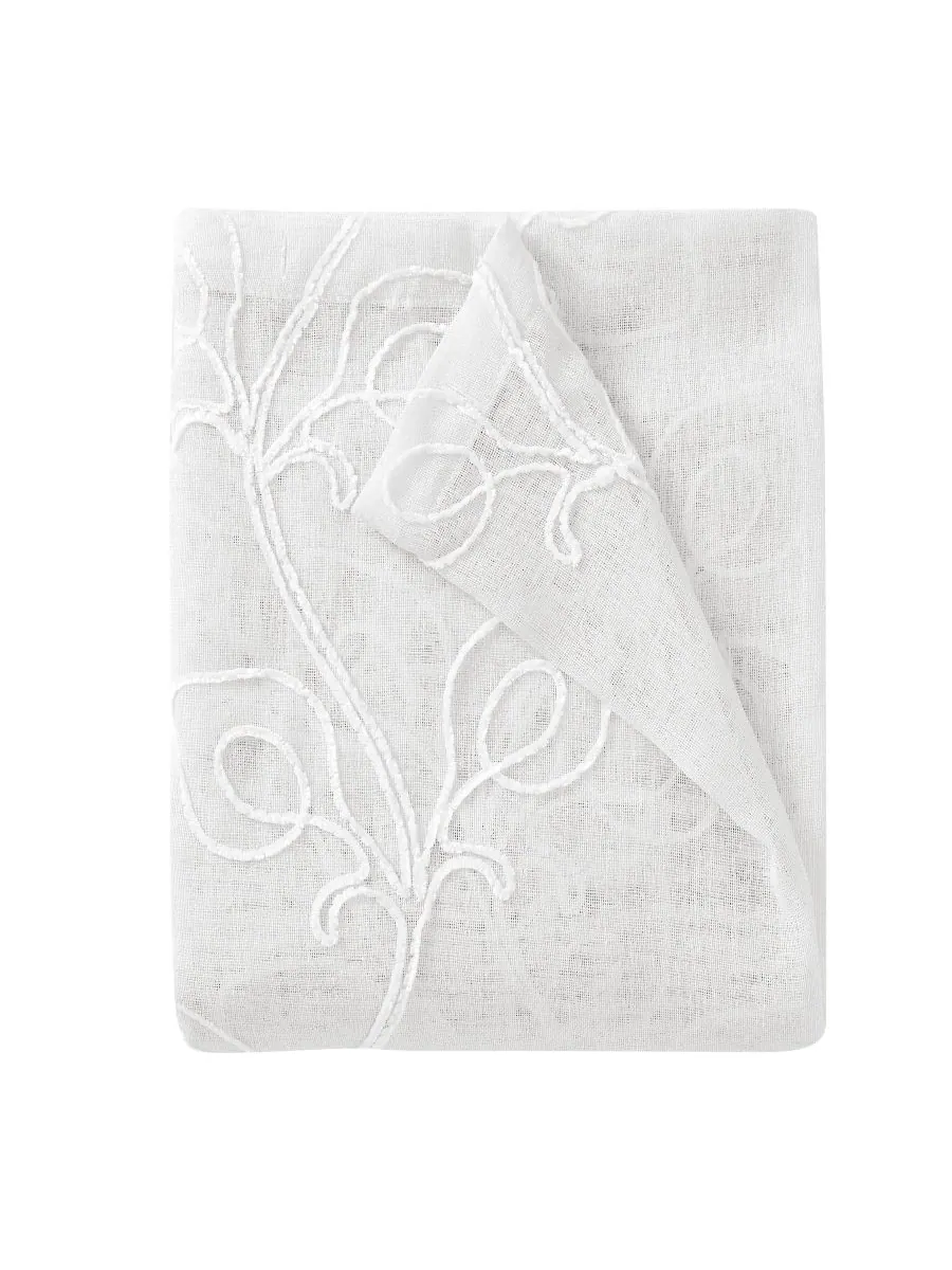 Занавеска для душа Stella Chenille с вышивкой, 70 x 72 дюйма Dainty Home — изображение 3 из 3, белый/белый