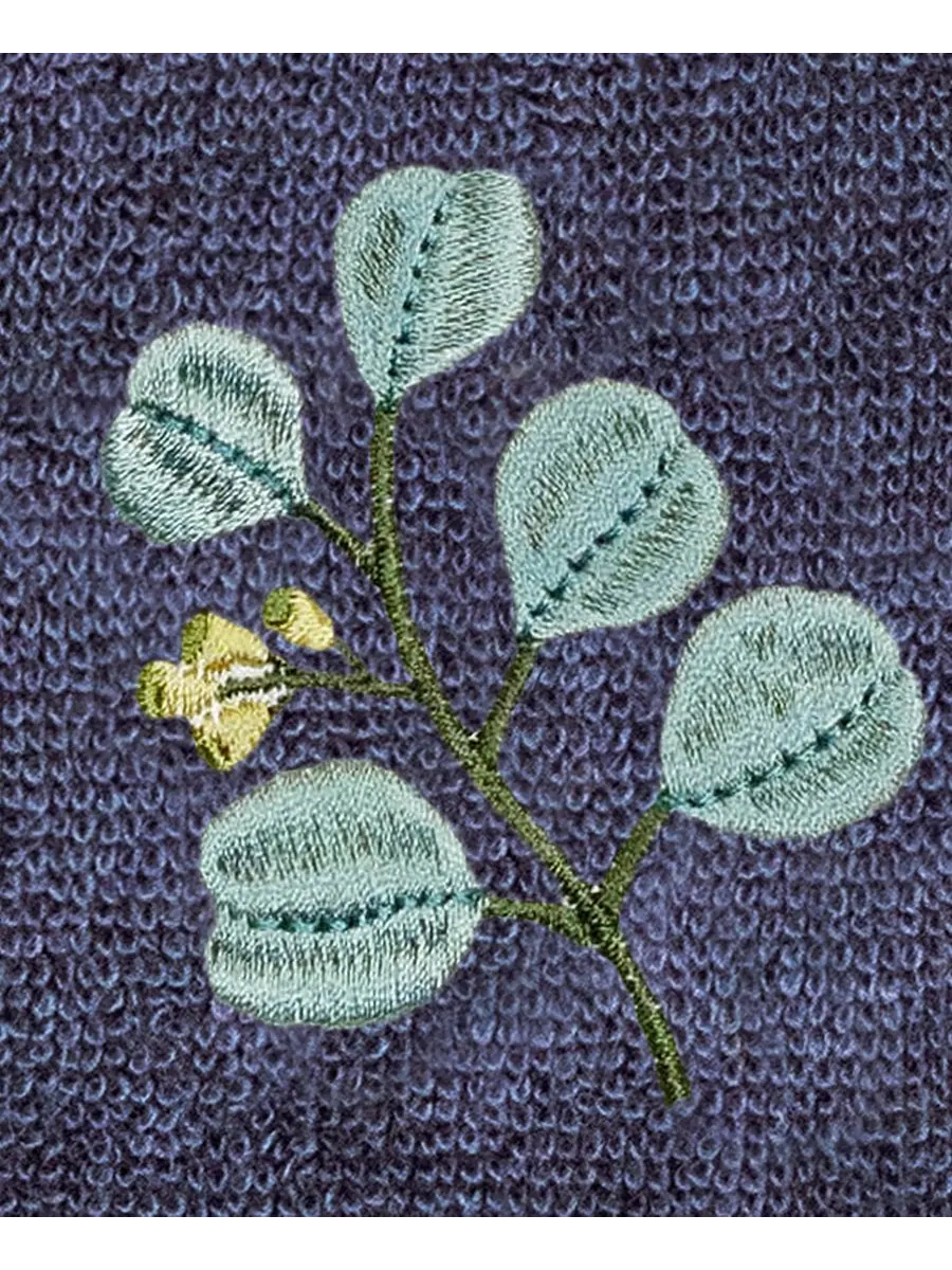 Набор из двух полотенец для рук из турецкого хлопка с вышивкой Botanica Linum Home — изображение 3 из 3, морской