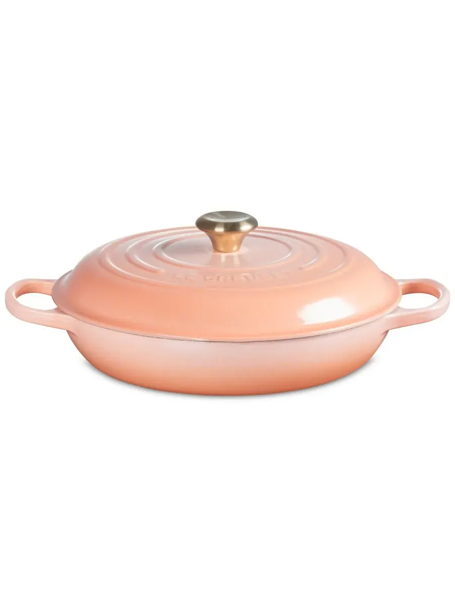 Сотейник чугунный Le Creuset, 3,5 л, 30 см, персиковый — розовый