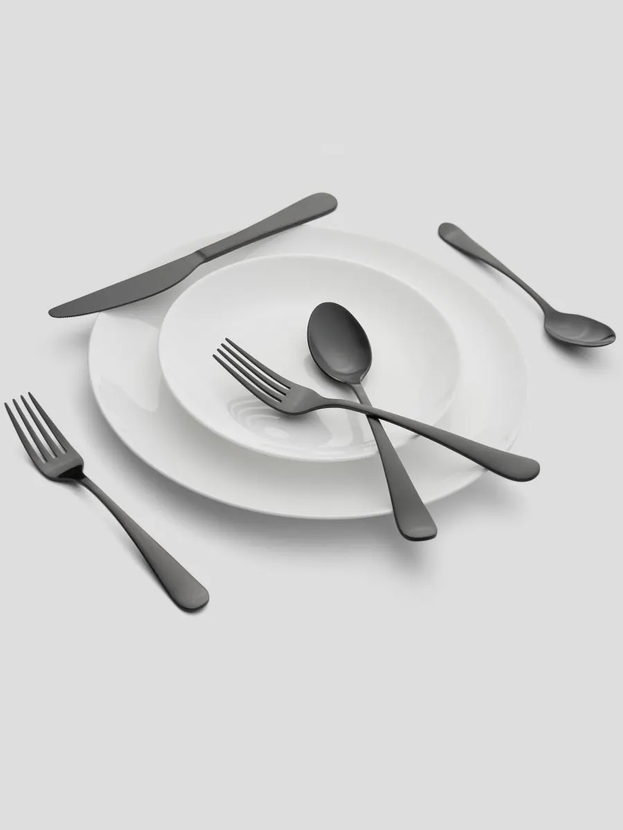 Cambridge Silversmiths Набор столовых приборов Rhiannon Black Satin из 20 предметов, на 4 персоны — изображение 3 из 4