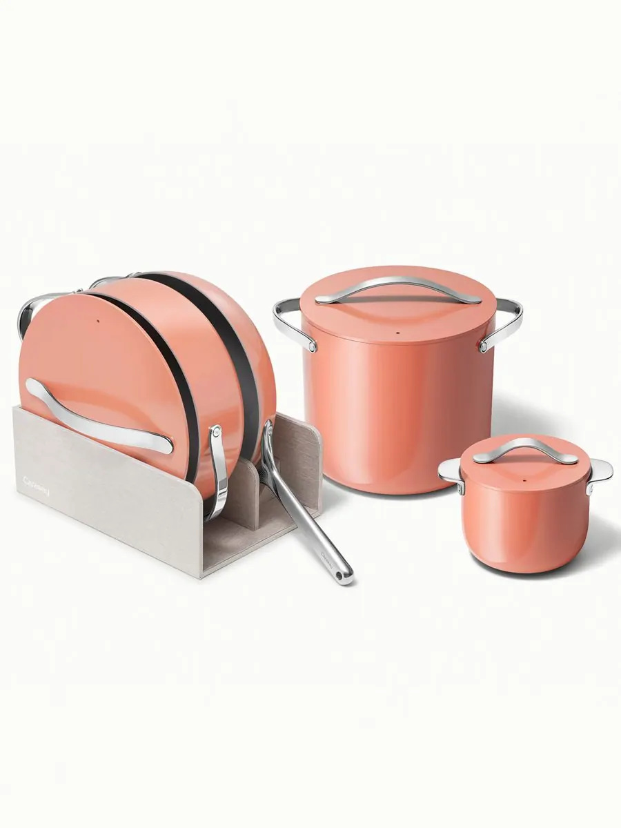 Набор посуды Cookware Plus с антипригарным покрытием, 8 предметов Caraway — изображение 4 из 4, серый