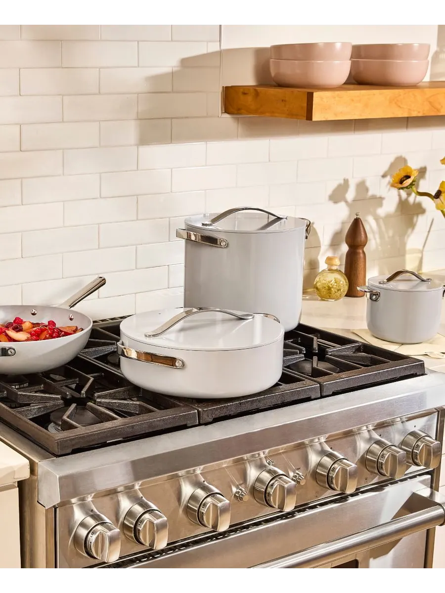 Набор посуды Cookware Plus с антипригарным покрытием, 8 предметов Caraway — изображение 3 из 4, оранжевый