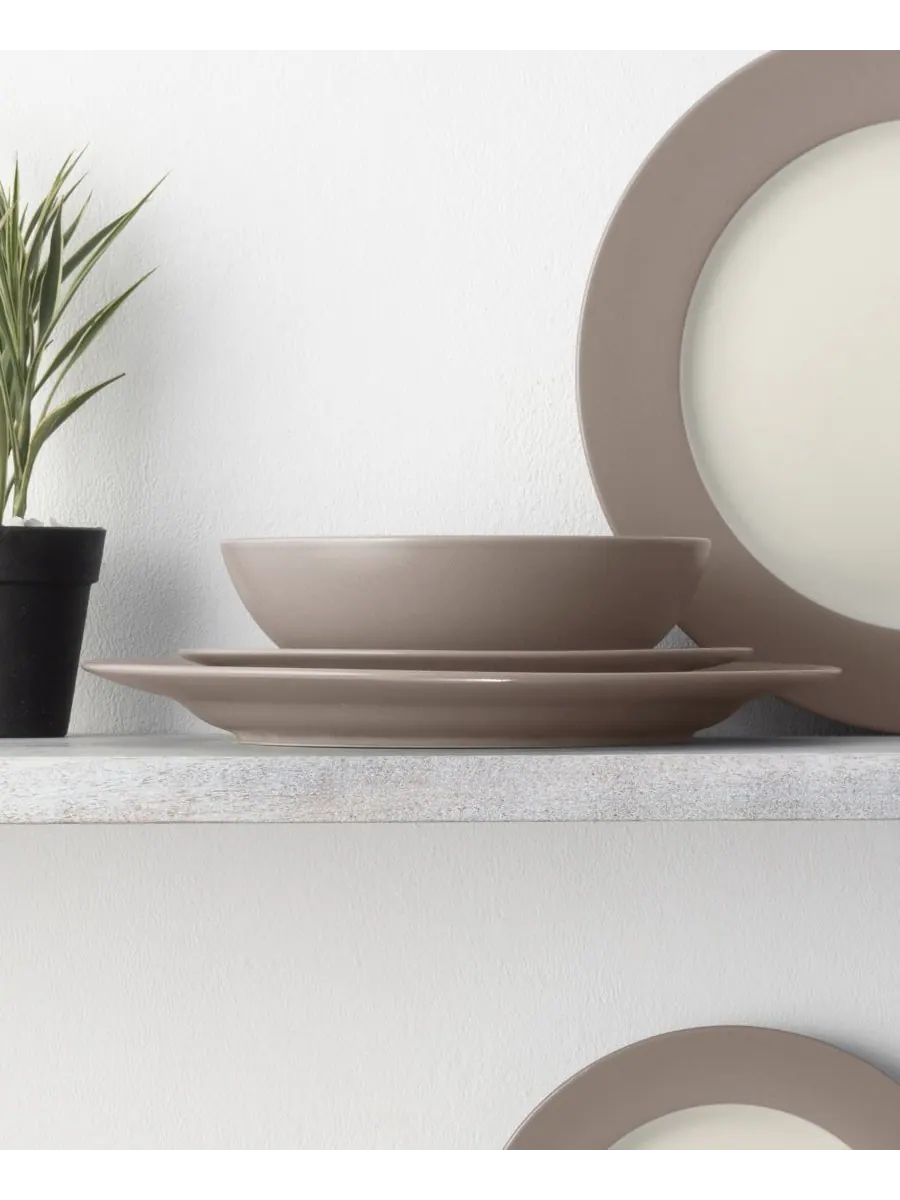 Набор посуды Colorwave Rim из 16 предметов, на 4 персоны Noritake — изображение 4 из 10, бежевый
