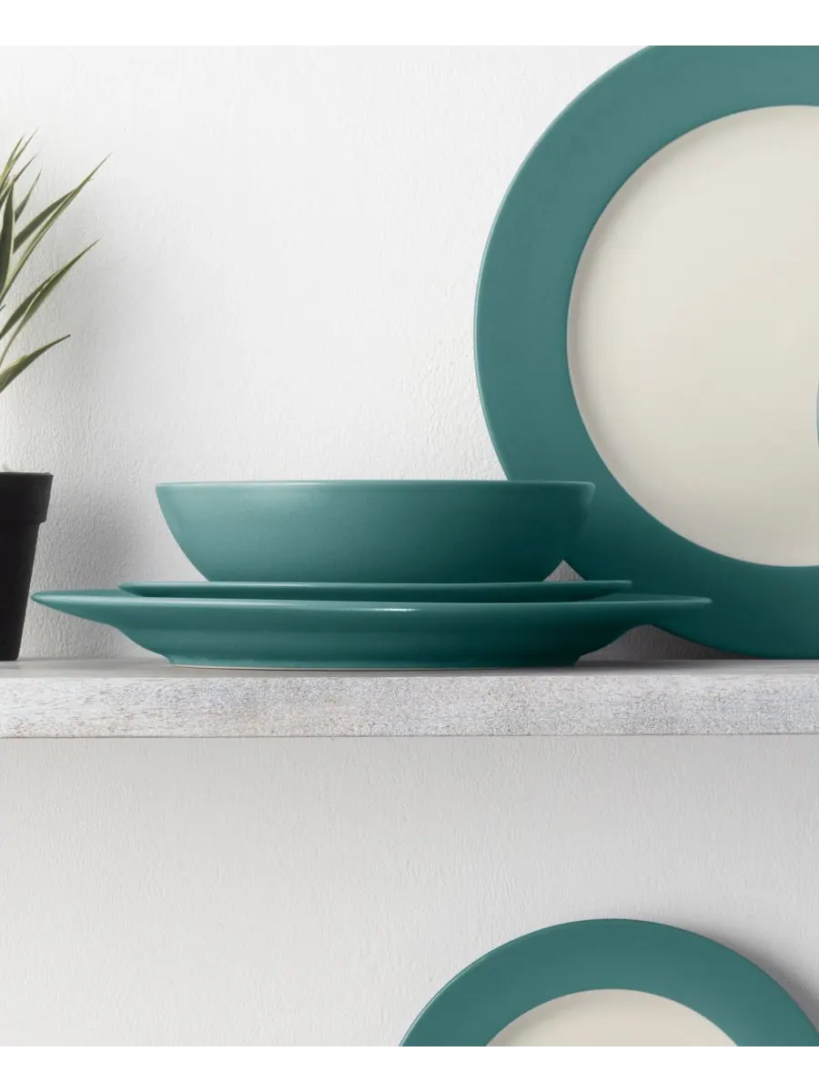 Набор посуды Colorwave Rim из 16 предметов, на 4 персоны Noritake — изображение 4 из 10, бирюзовый