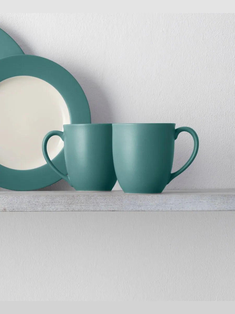 Набор посуды Colorwave Rim из 16 предметов, на 4 персоны Noritake — изображение 5 из 10, бирюзовый