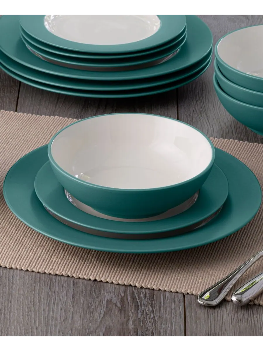Набор посуды Colorwave Rim из 16 предметов, на 4 персоны Noritake — изображение 8 из 10, бирюзовый
