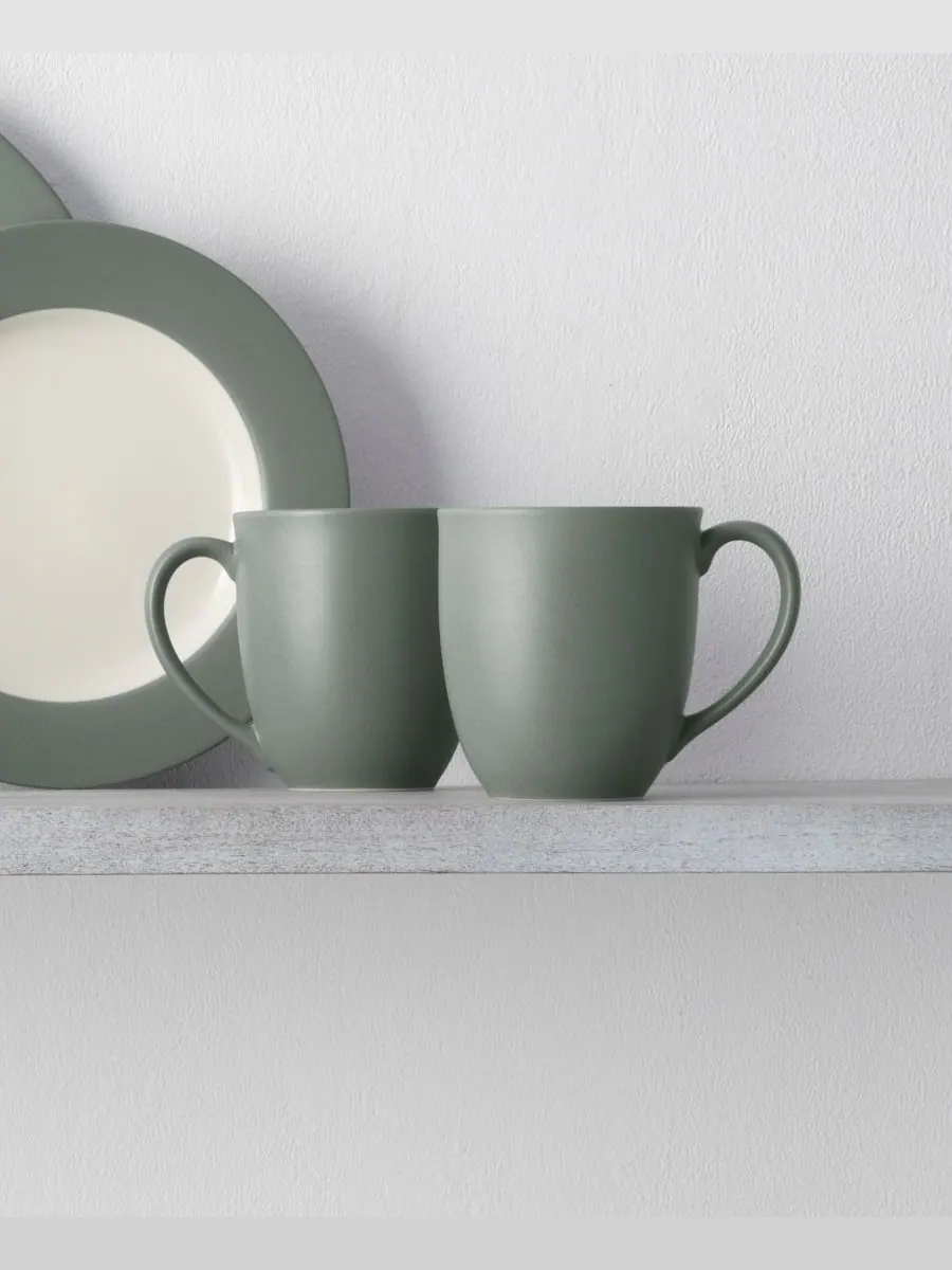 Набор посуды Colorwave Rim из 16 предметов, на 4 персоны Noritake — изображение 4 из 10, зеленый