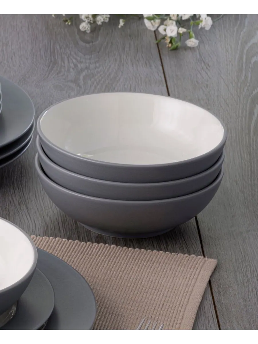 Набор посуды Colorwave Rim из 16 предметов, на 4 персоны Noritake — изображение 10 из 10, серый