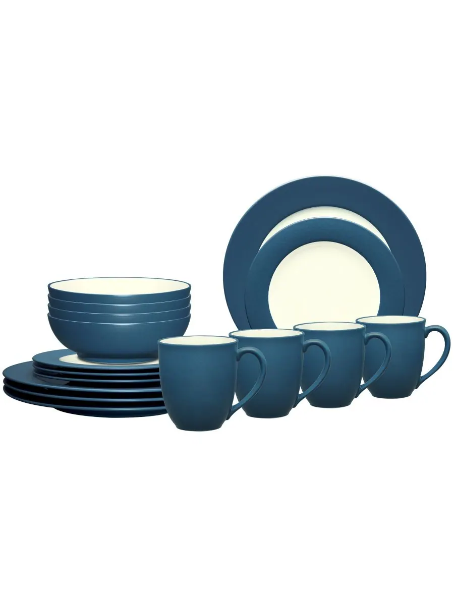 Набор посуды Colorwave Rim из 16 предметов, на 4 персоны Noritake — изображение 1 из 10, синий