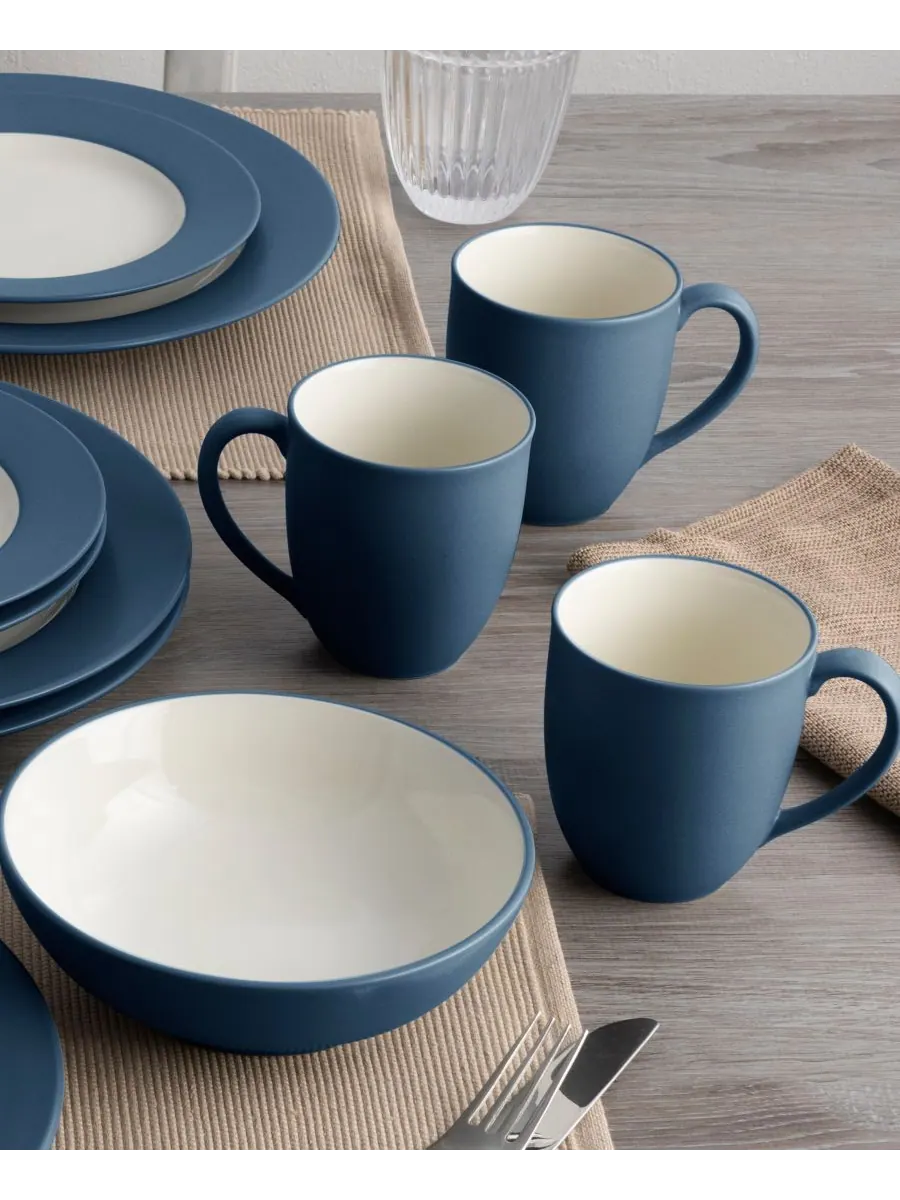 Набор посуды Colorwave Rim из 16 предметов, на 4 персоны Noritake — изображение 8 из 10, синий