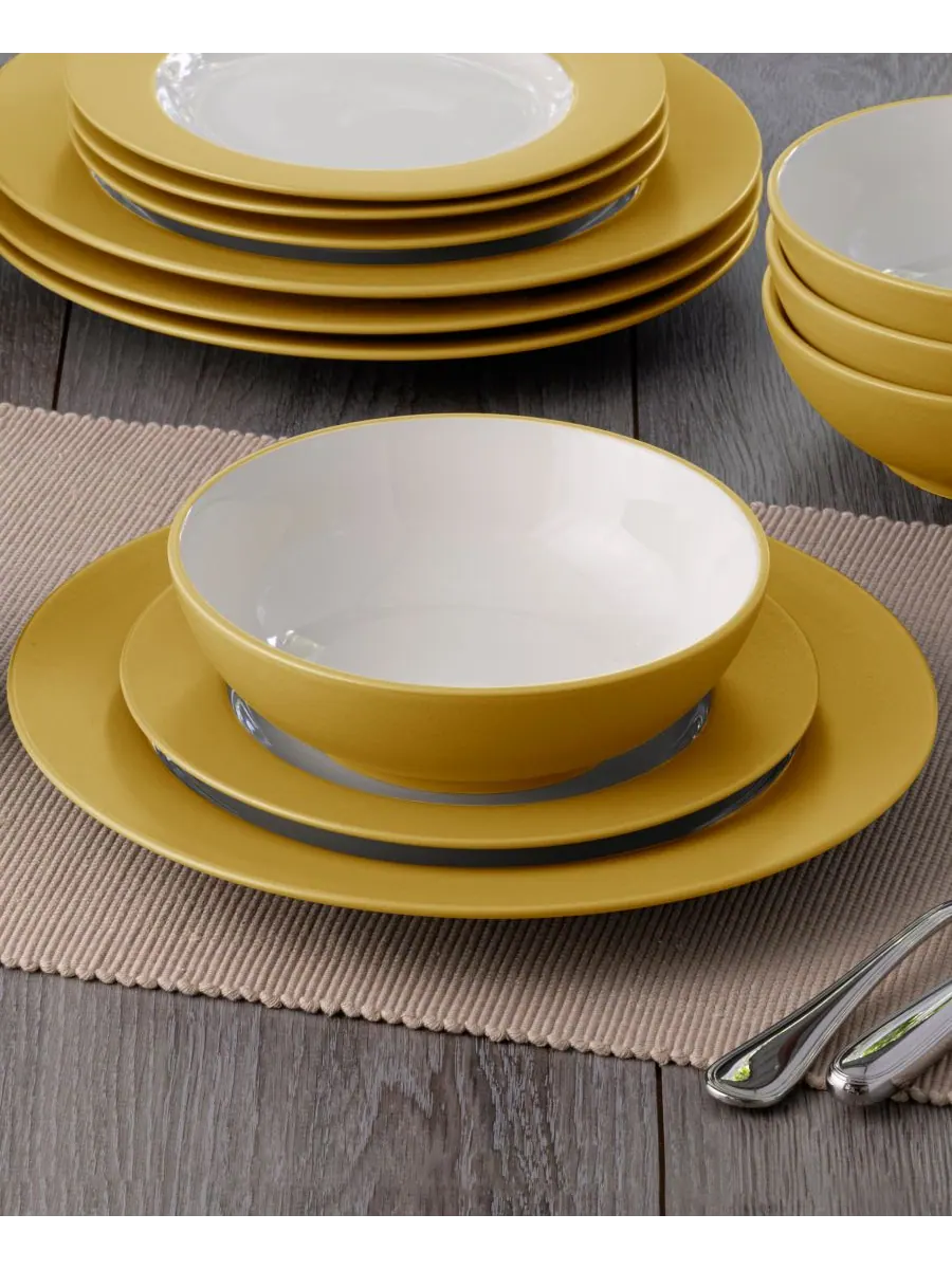 Набор посуды Colorwave Rim из 16 предметов, на 4 персоны Noritake — изображение 8 из 10, желтый