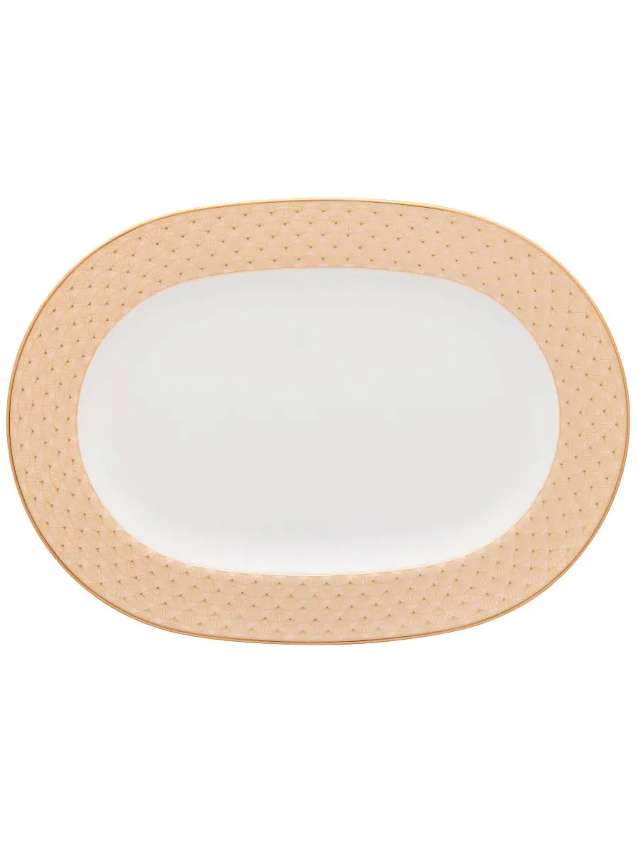 Овальное блюдо Noritake Trocadero 36 см — изображение 1 из 4, золотистый белый