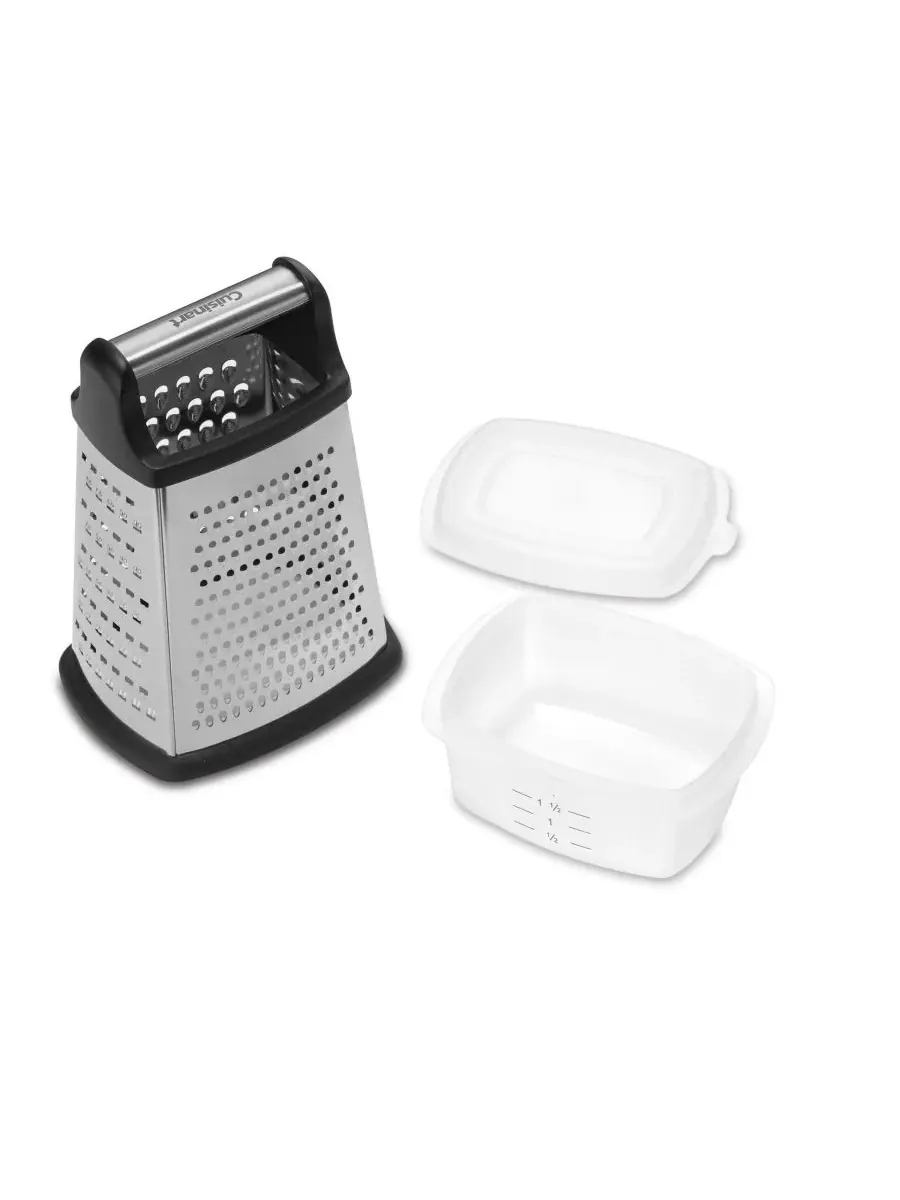 Коробчатая терка из нержавеющей стали с контейнером для хранения Cuisinart, черный/нержавеющая сталь — изображение 3 из 3