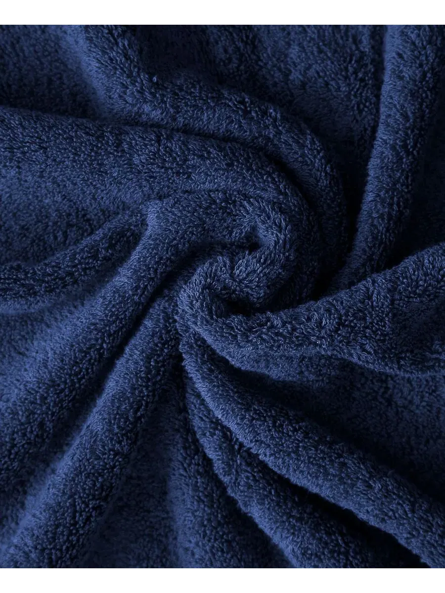Халат махровый с шалевым воротником, 100% хлопок American Soft Linen — изображение 5 из 6, темно-синий