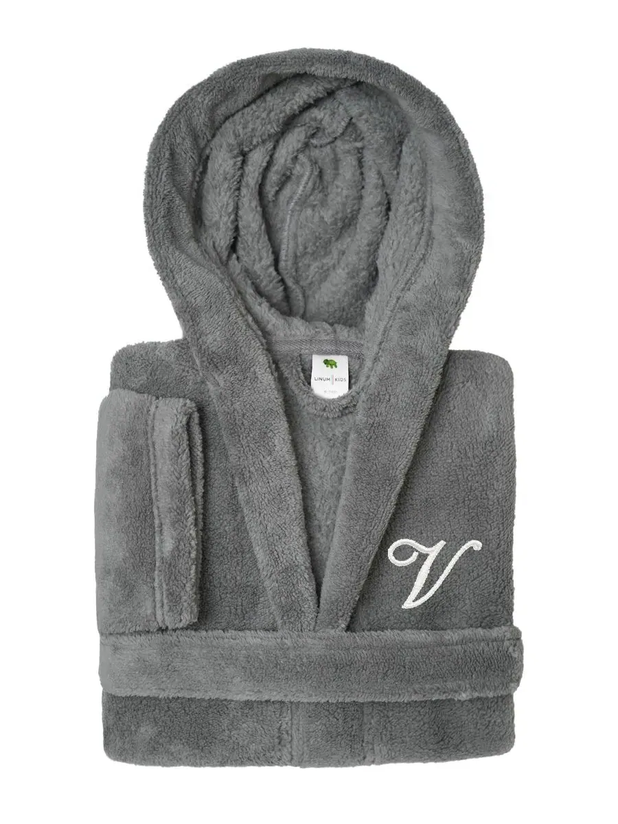 Детский халат с капюшоном из микрофибры Personalized Kids Super Plush Hooded Bathrobe Linum Home