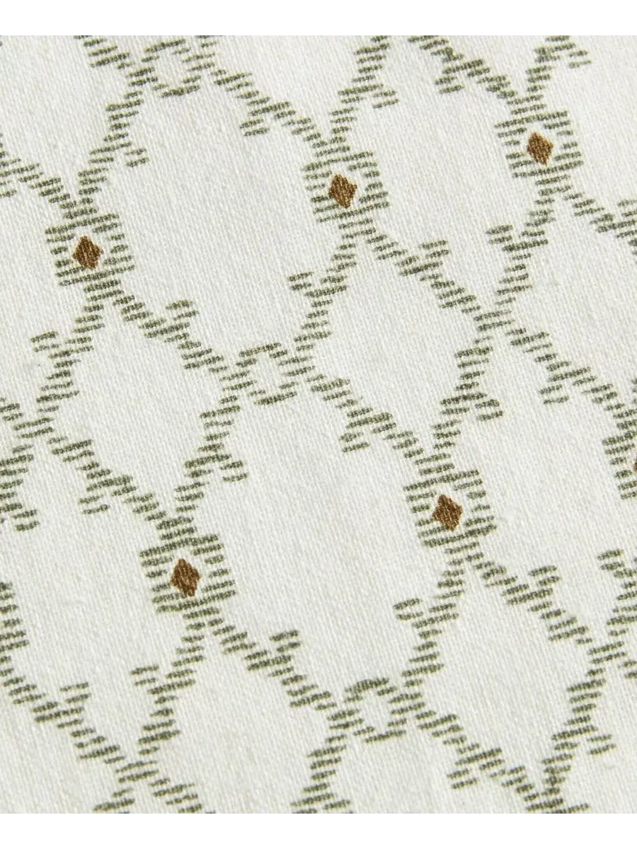 Шторка для ванной из хлопка с принтом, 183 x 213 см, с каймой из шенилла, Imani Stripe Chenille — изображение 8 из 9