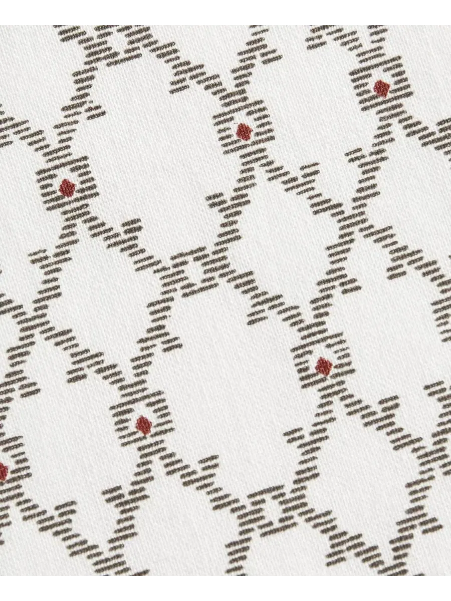 Штора для ванной из хлопка с принтом, 183 x 213 см, с отделкой из шенилла, Imani Stripe Chenille — изображение 8 из 10, белый