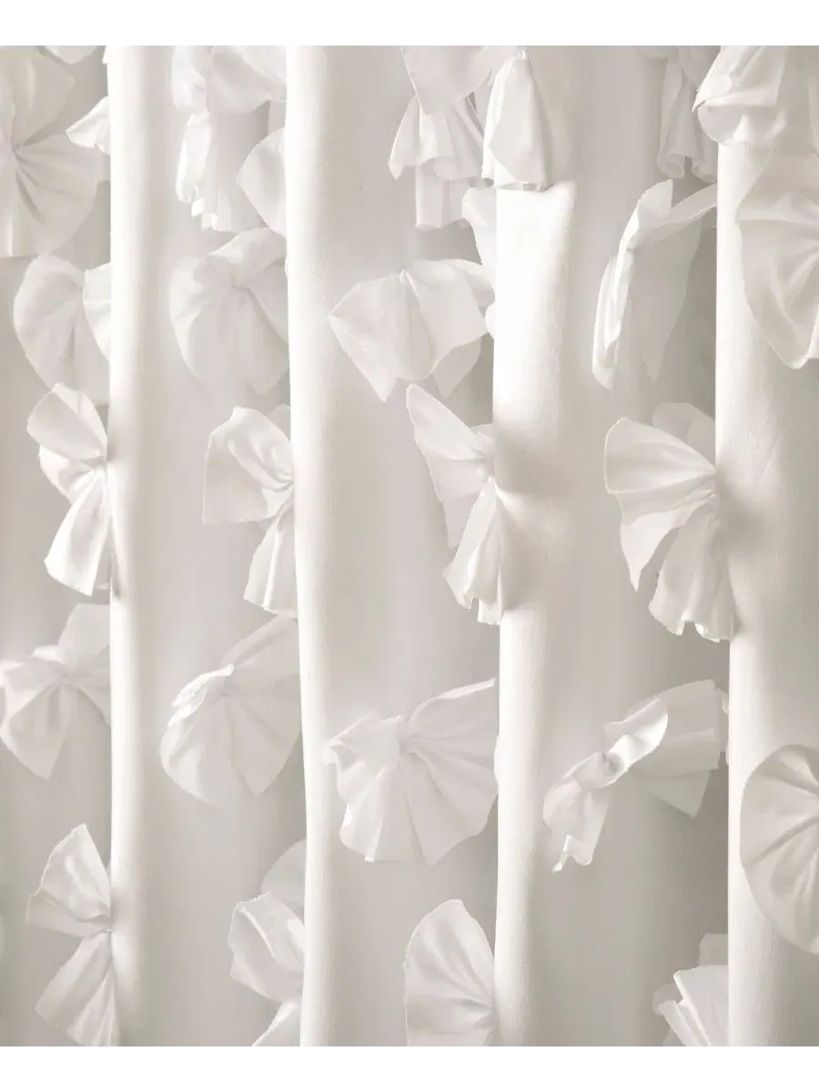 Шторка для душа с оборками, 183 x 183 см, полиэстер Lush Décor — изображение 2 из 12, белый