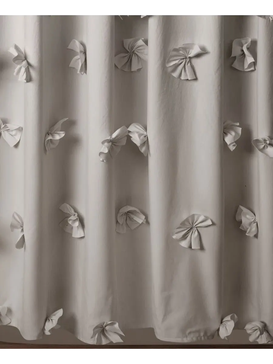Шторка для душа с оборками, 183 x 183 см, полиэстер Lush Décor — изображение 12 из 12, белый