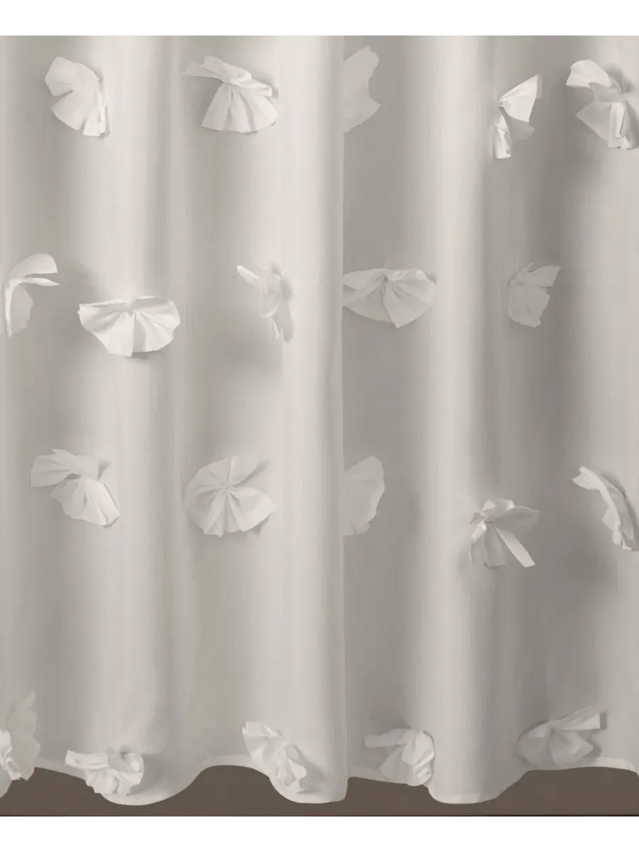 Шторка для душа с оборками, 183 x 183 см, полиэстер Lush Décor — изображение 4 из 12, белый
