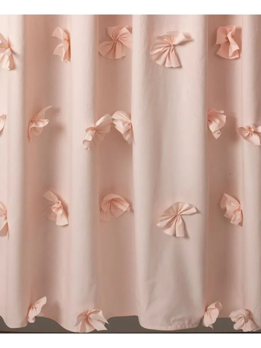Шторка для душа с оборками, 183 x 183 см, полиэстер Lush Décor — изображение 8 из 12, белый