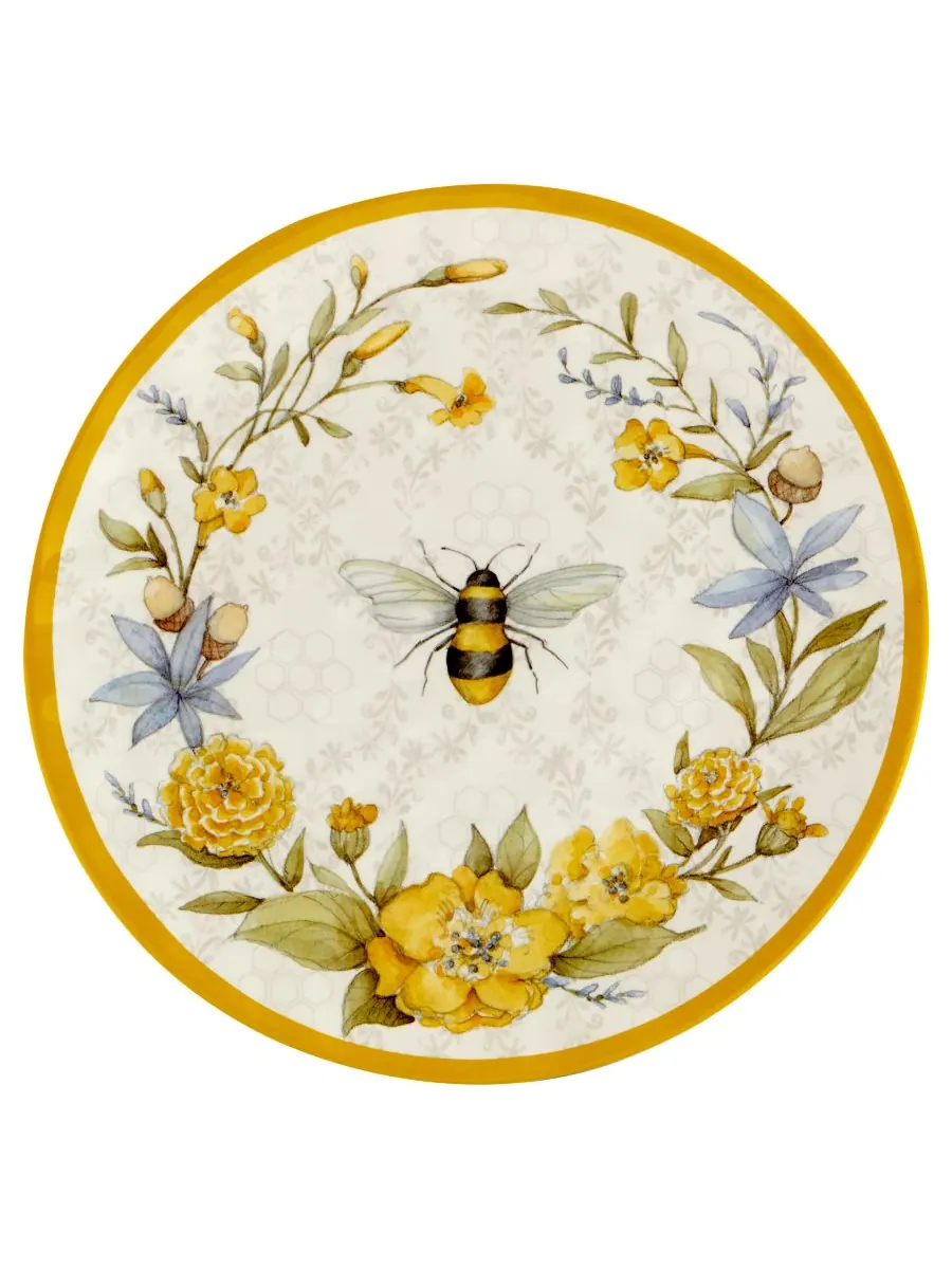 Набор столовой посуды Bee Sweet из меламина, 12 предметов, на 4 персоны Certified International — изображение 2 из 4, желтый