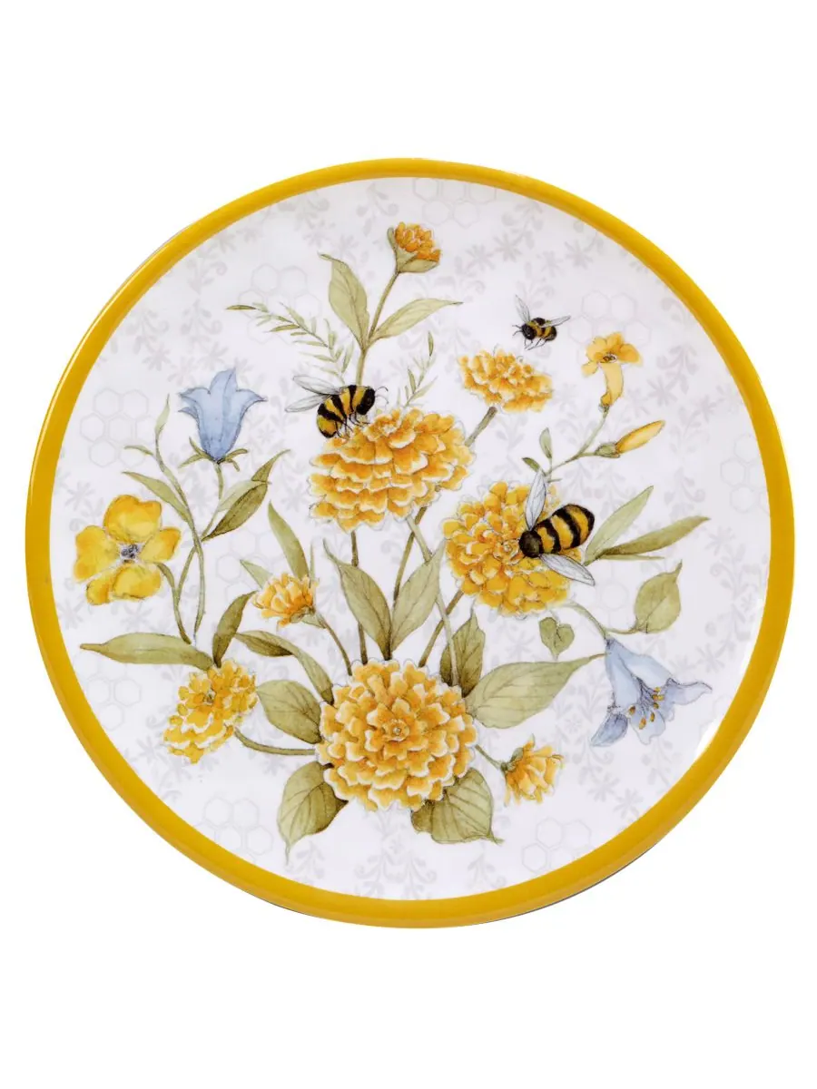 Набор столовой посуды Bee Sweet из меламина, 12 предметов, на 4 персоны Certified International — изображение 3 из 4, желтый