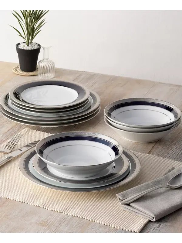 Набор из 4 салатных тарелок Crestwood Cobalt Platinum, на 4 персоны Noritake — изображение 4 из 4, синий