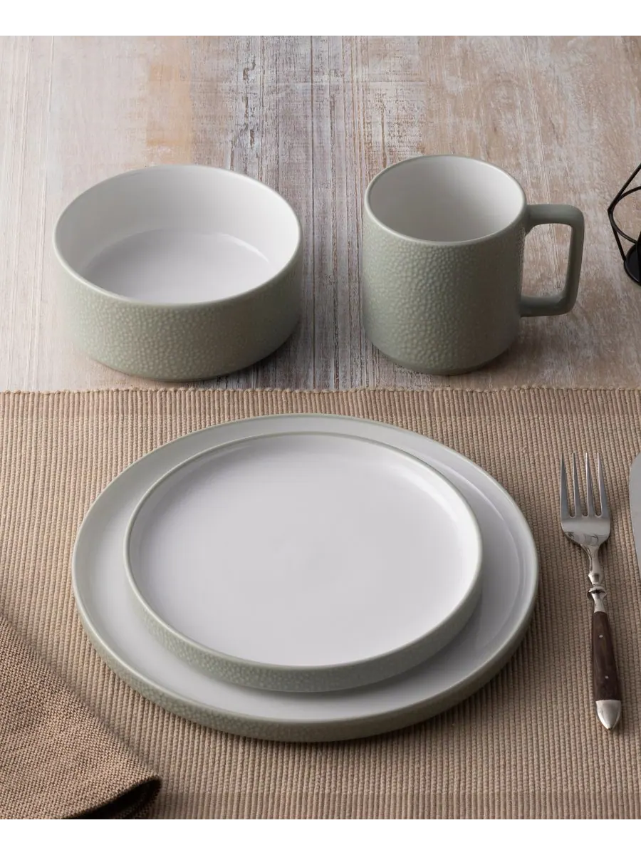 Набор посуды Colortex Stone из 4 предметов Noritake — изображение 2 из 10, шалфейный