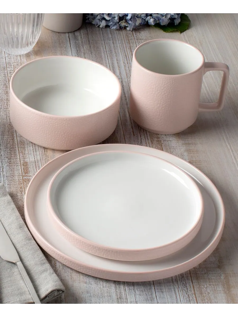 Набор посуды Colortex Stone из 4 предметов Noritake — изображение 3 из 10, пудровый розовый