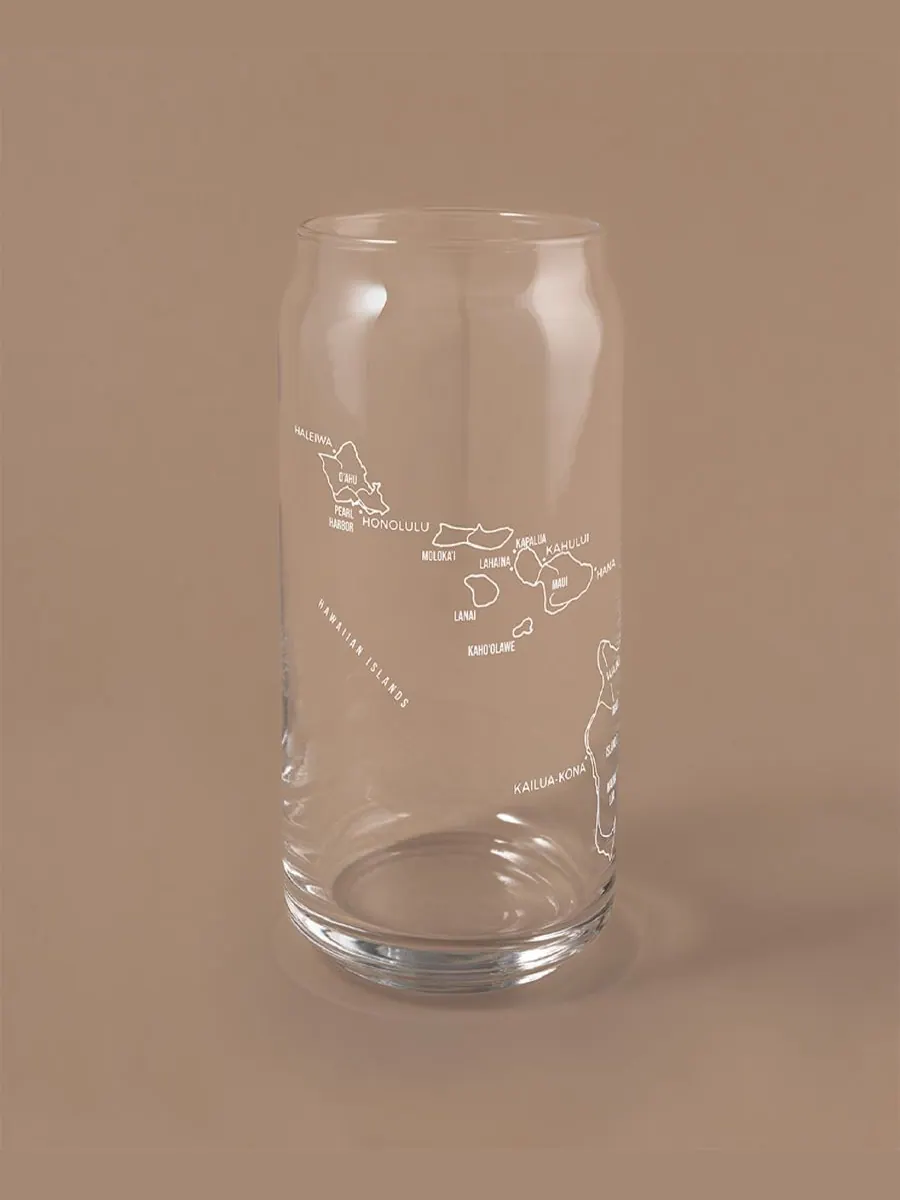 Набор из 2 бокалов стеклянной посуды Can Hawaii Map Everyday Glassware NARBO — изображение 2 из 3, белый