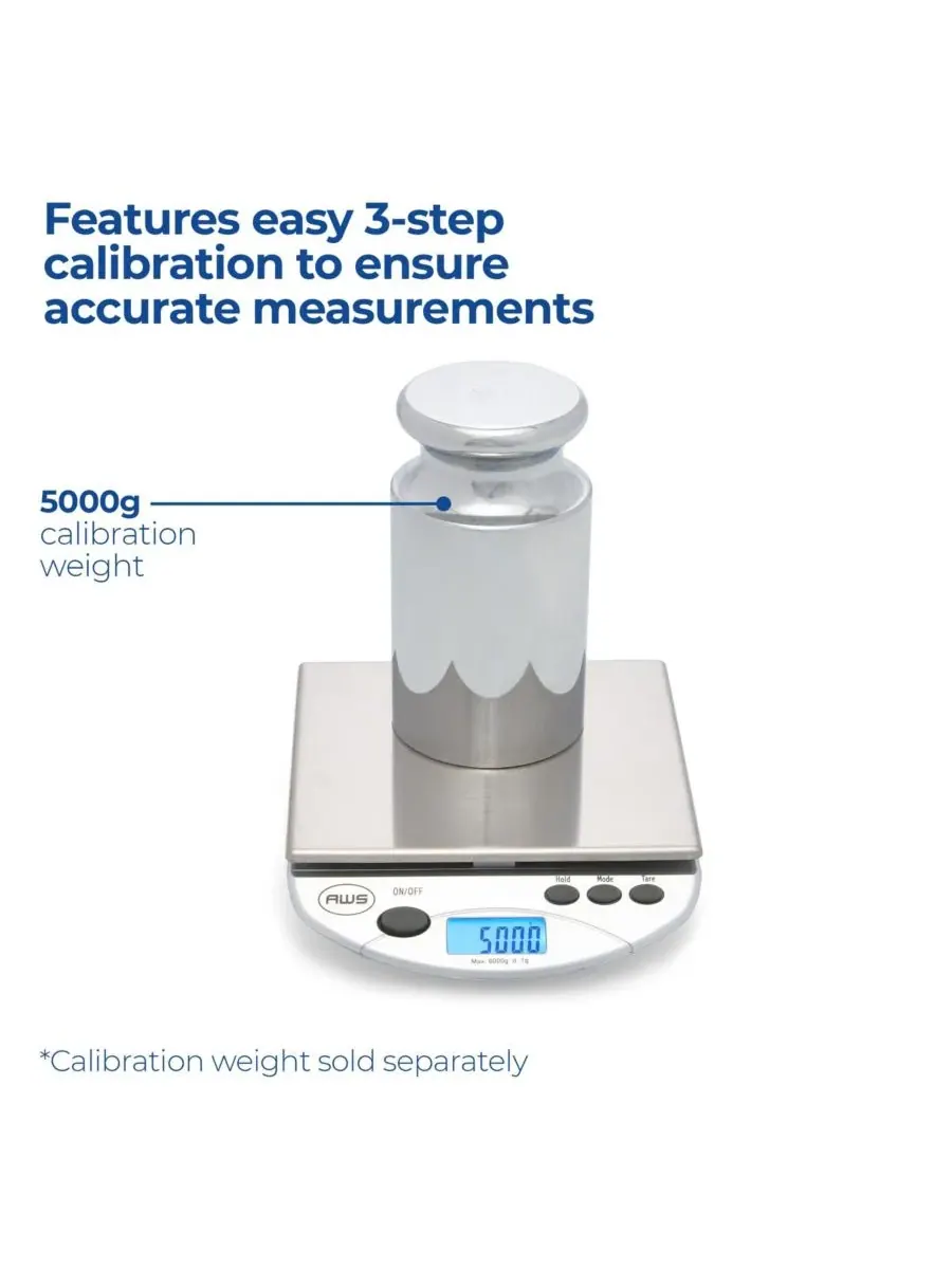 Компактные цифровые настольные весы AMW-13, 6 л x 0,0 л American Weigh Scales — изображение 3 из 5, серебряный