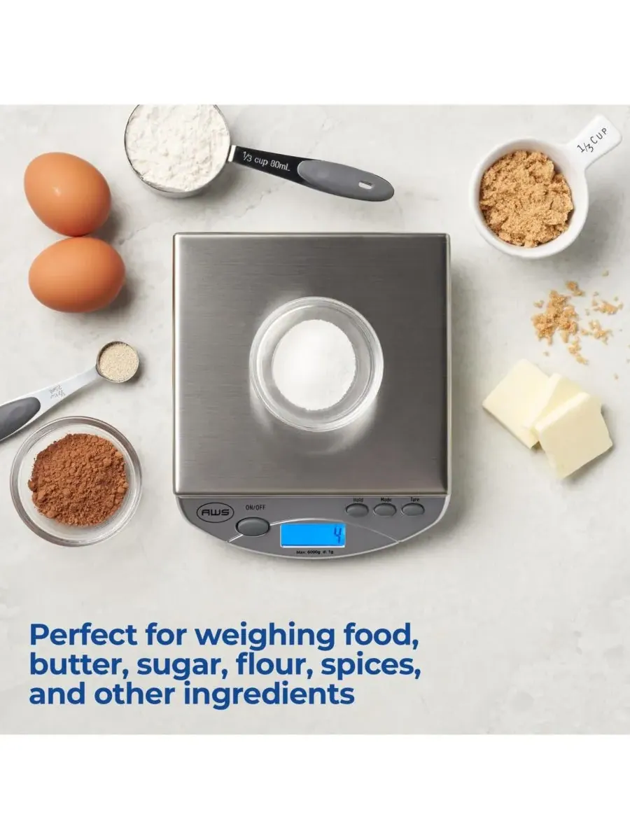 Компактные цифровые настольные весы AMW-13, 6 л x 0,0 л American Weigh Scales — изображение 4 из 5, серебряный