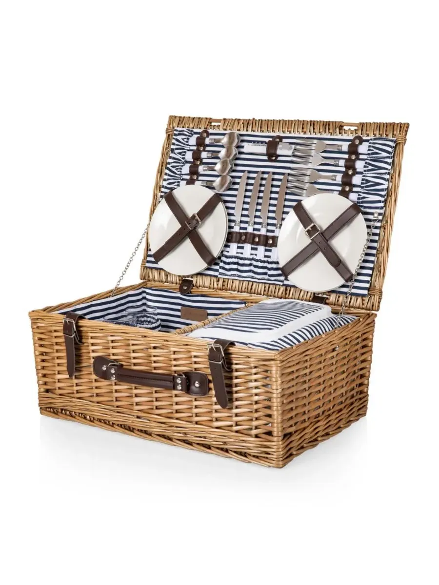 Корзина для пикника «Белмонт» Picnic Time — изображение 1 из 10, темно-синий белый