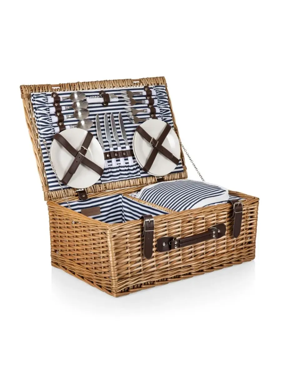 Корзина для пикника «Белмонт» Picnic Time — изображение 3 из 10, темно-синий белый