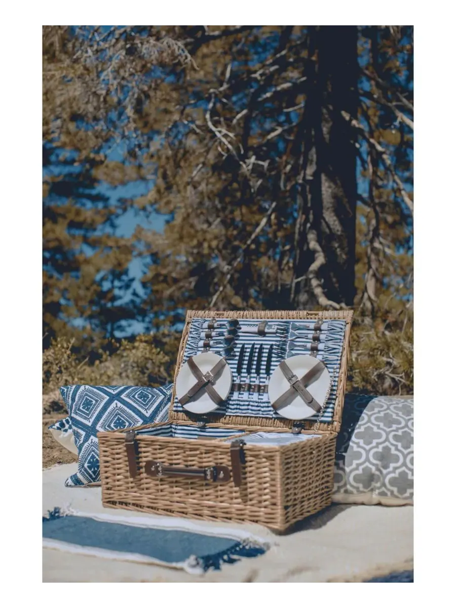 Корзина для пикника «Белмонт» Picnic Time — изображение 7 из 10, темно-синий белый