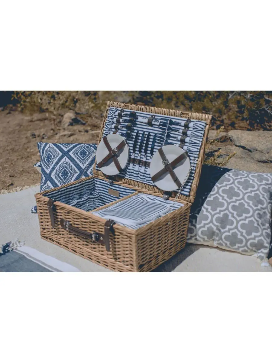 Корзина для пикника «Белмонт» Picnic Time — изображение 8 из 10, темно-синий белый