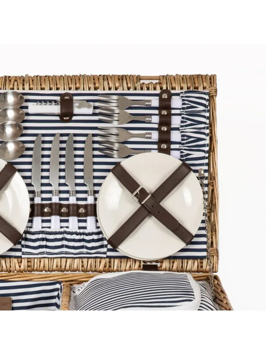 Корзина для пикника «Белмонт» Picnic Time — изображение 10 из 10, темно-синий белый