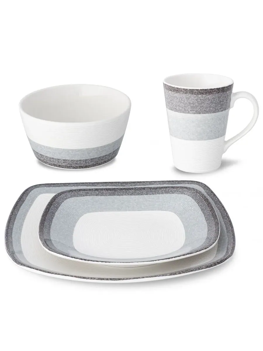Набор посуды из 4 предметов Noritake Colorscapes Layers — изображение 3 из 10, темно-серый