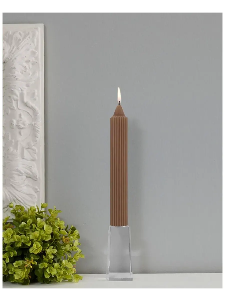 Набор из 4 конусных свечей Grecian Collenette 23 см Root Candles — изображение 3 из 3, коричневый