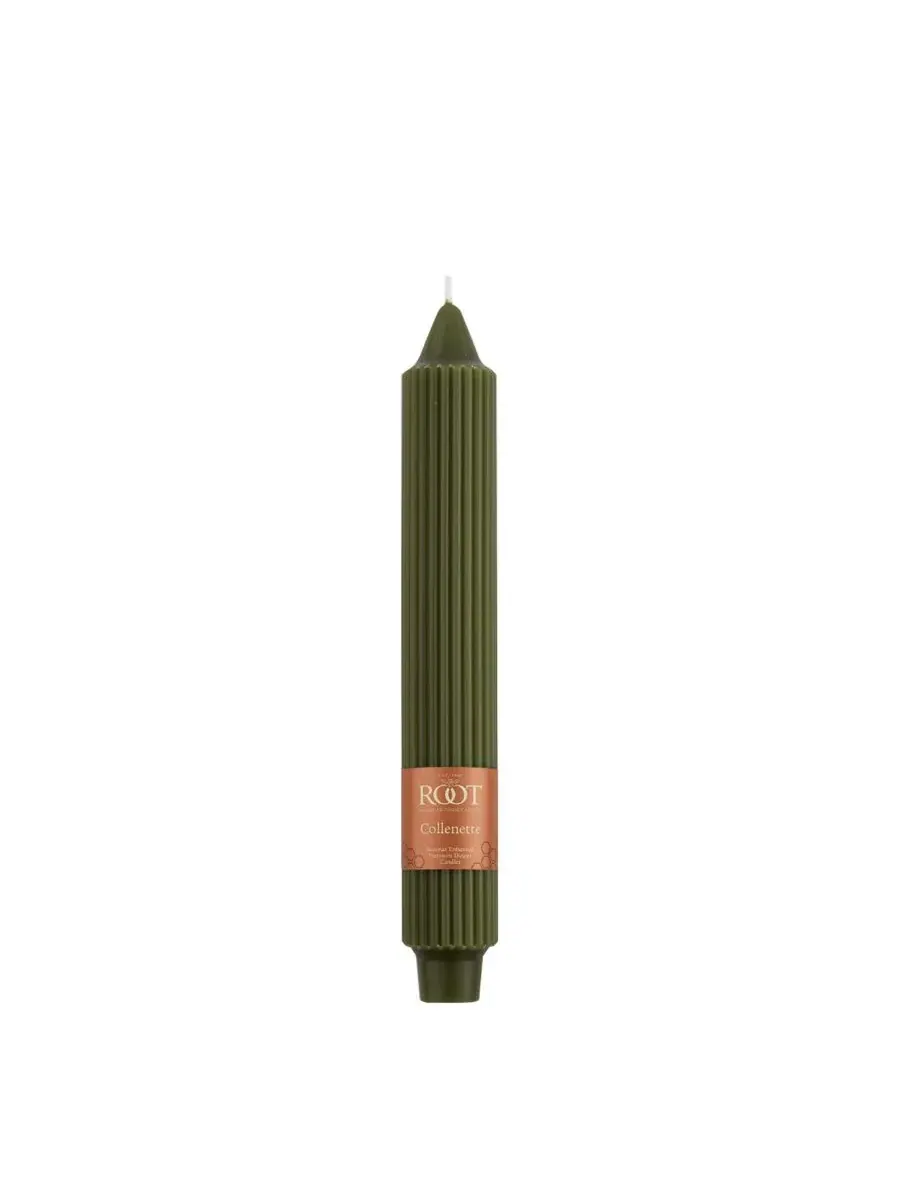 Набор из 4 конусных свечей Grecian Collenette 23 см Root Candles — изображение 2 из 3, темный оливковый
