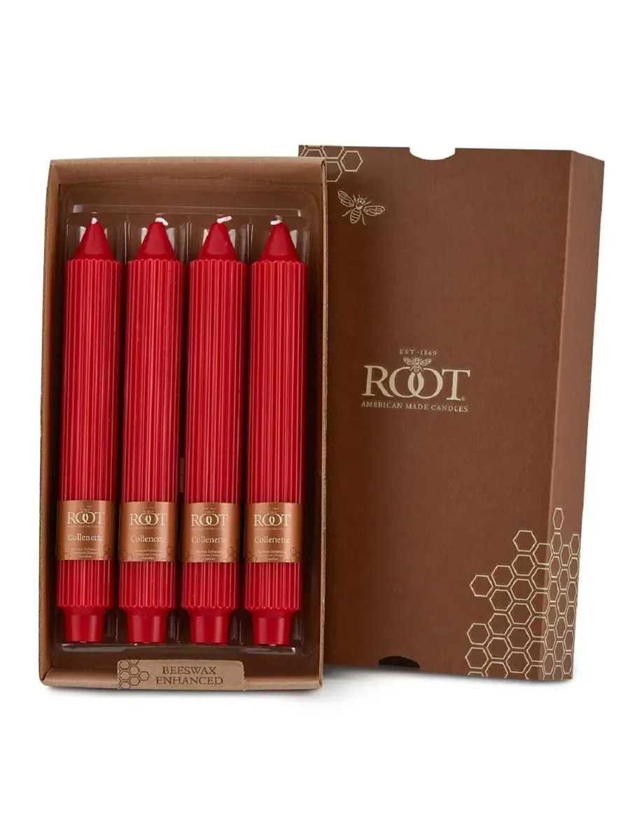Набор из 4 конусных свечей Grecian Collenette 23 см Root Candles — изображение 1 из 3, красный
