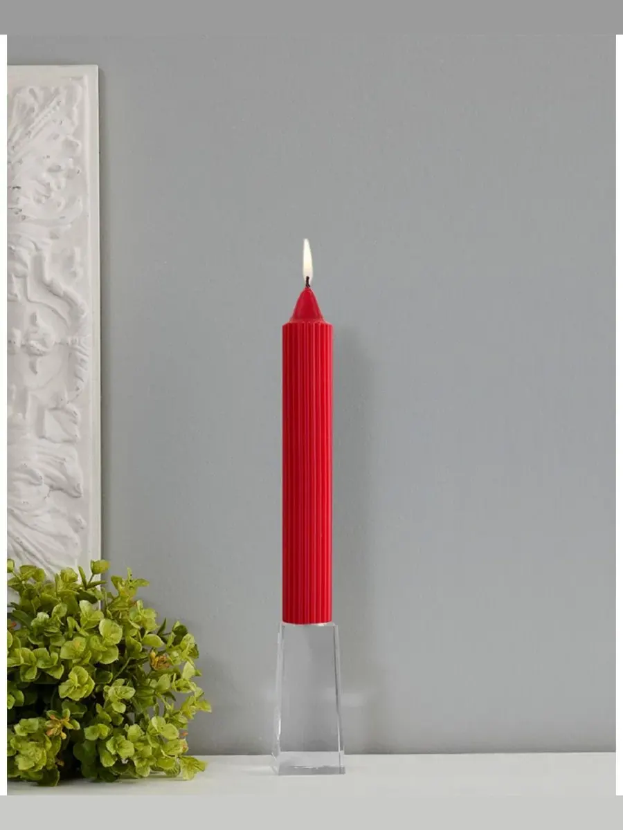 Набор из 4 конусных свечей Grecian Collenette 23 см Root Candles — изображение 3 из 3, красный
