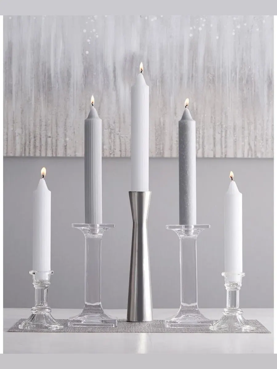 Набор из 4 конусных свечей Grecian Collenette 23 см Root Candles — изображение 5 из 5, белый
