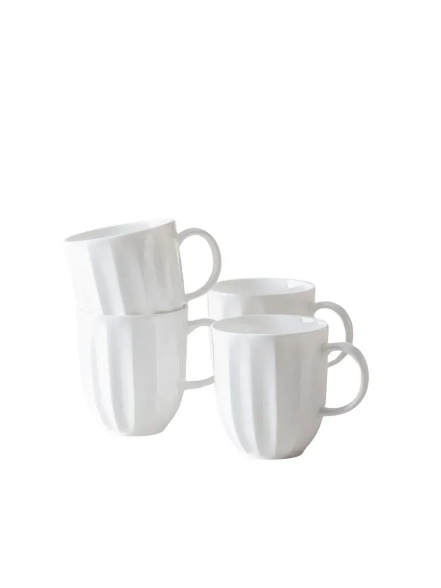 Набор из 4 кружек с волнистым краем Blyss Bone China Fortessa — изображение 1 из 3, белый