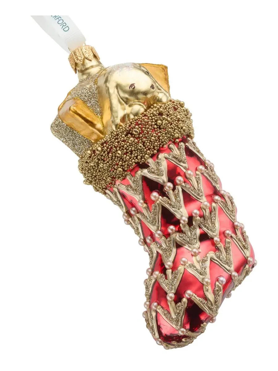 Елочная игрушка-носок Holiday Heirlooms Red Waterford — изображение 2 из 3, мульти