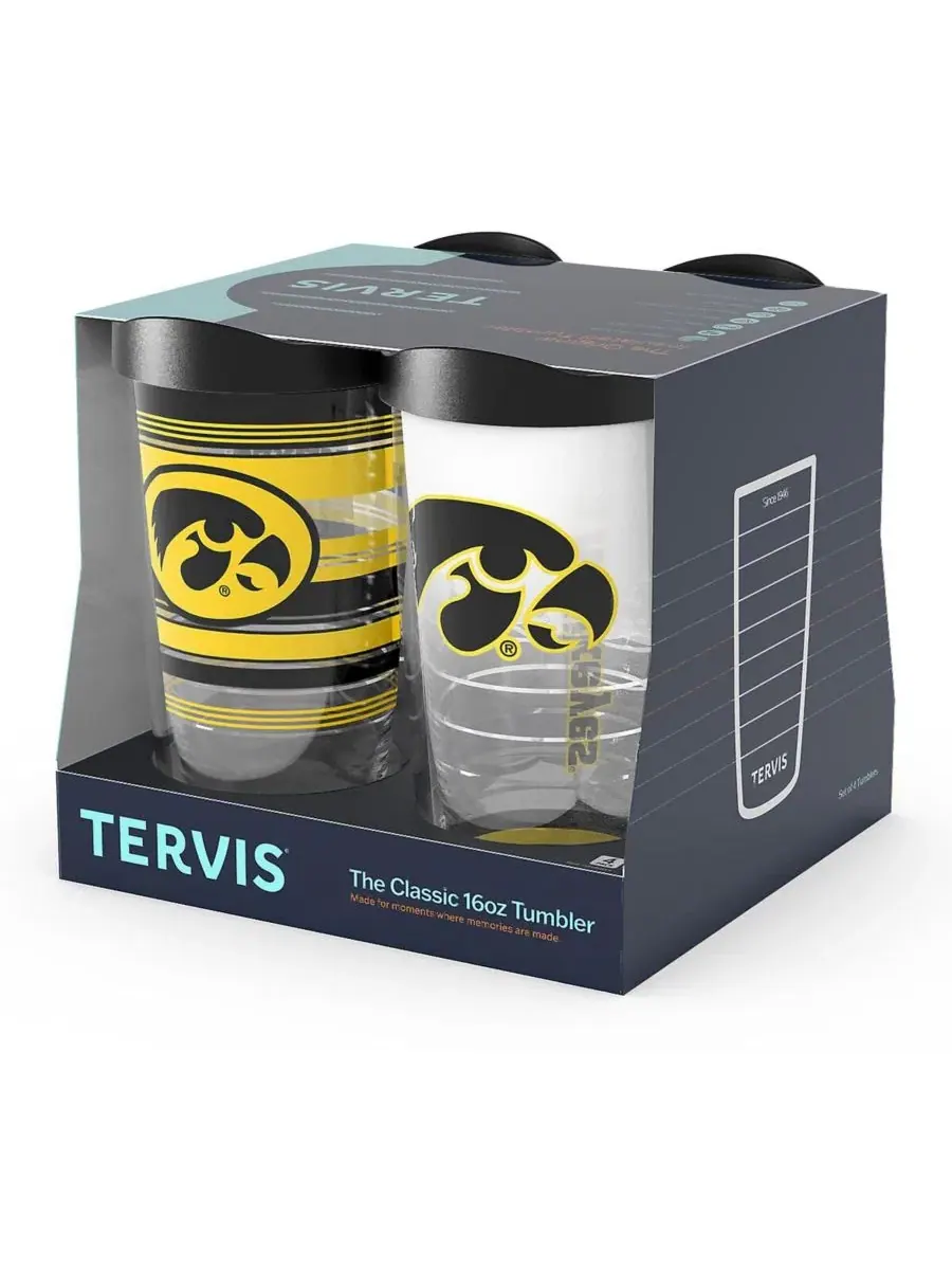 Набор из 4 стаканов Tervis Iowa Hawkeyes, 16 унций, с эмблемой — изображение 3 из 5