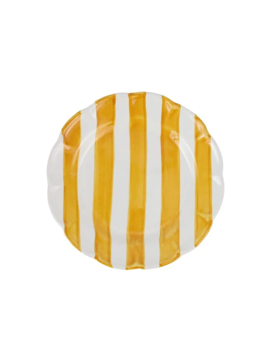 Салатная тарелка Amalfitana Stripe 8 дюймов VIETRI — изображение 1 из 3, желтый