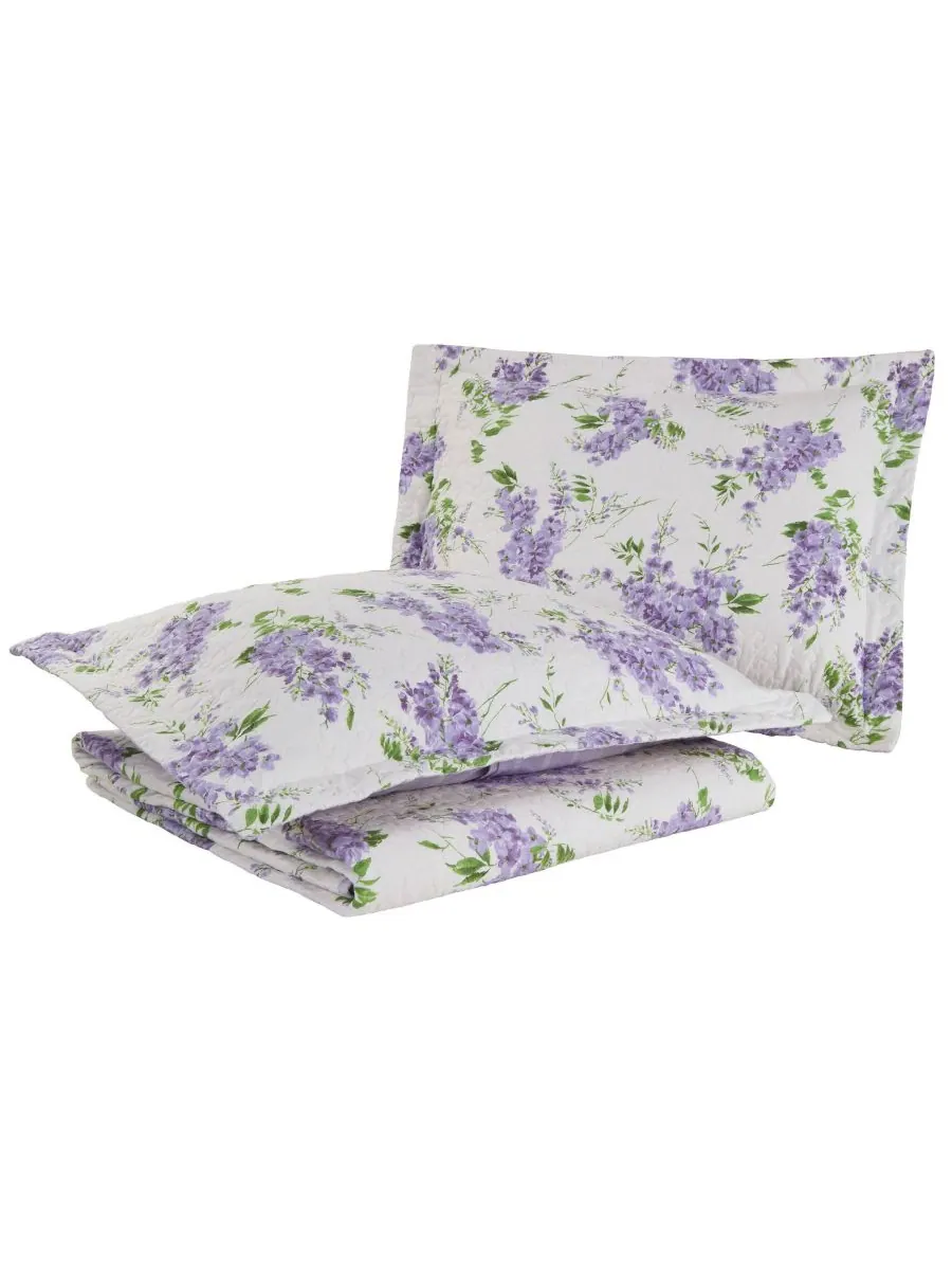 Комплект из двух двусторонних хлопковых стеганых одеял Keighley, размер Twin Laura Ashley — изображение 4 из 8, фиолетовый